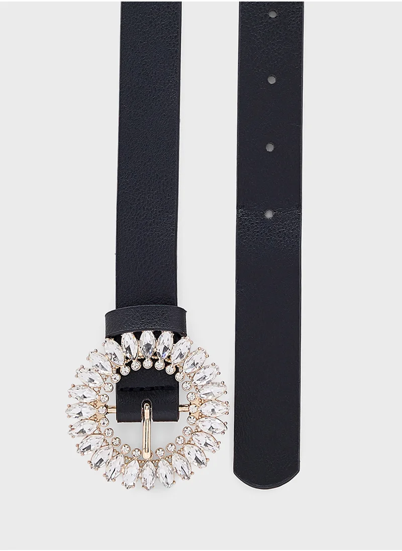 ELLA Embellished Floral Buckle Belt