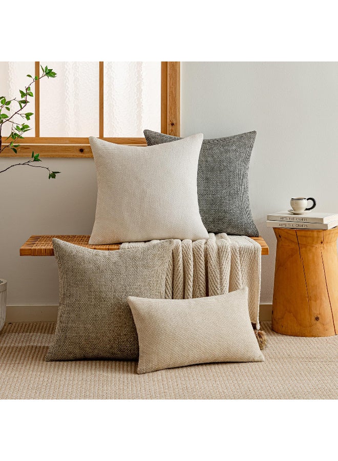 VIUAUAX وسادة شينير وسادة سادة 45 × 45 CM وسادة الديكور الحديثة وسادة 2 وسادة الصليب المزارع - Image 4