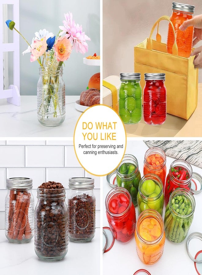 Encheng Regular Mouth Mason Jars 16 oz with Lids,Pint Canning Jars with Metal Lids and Bands for Jelly, Jam, Candy, Pickles, Preserving,Fermenting,DIY Crafts,2 Pack - Two Types of Lid Included - Image 5