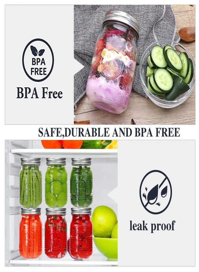 Encheng Regular Mouth Mason Jars 16 oz with Lids,Pint Canning Jars with Metal Lids and Bands for Jelly, Jam, Candy, Pickles, Preserving,Fermenting,DIY Crafts,2 Pack - Two Types of Lid Included - Image 4