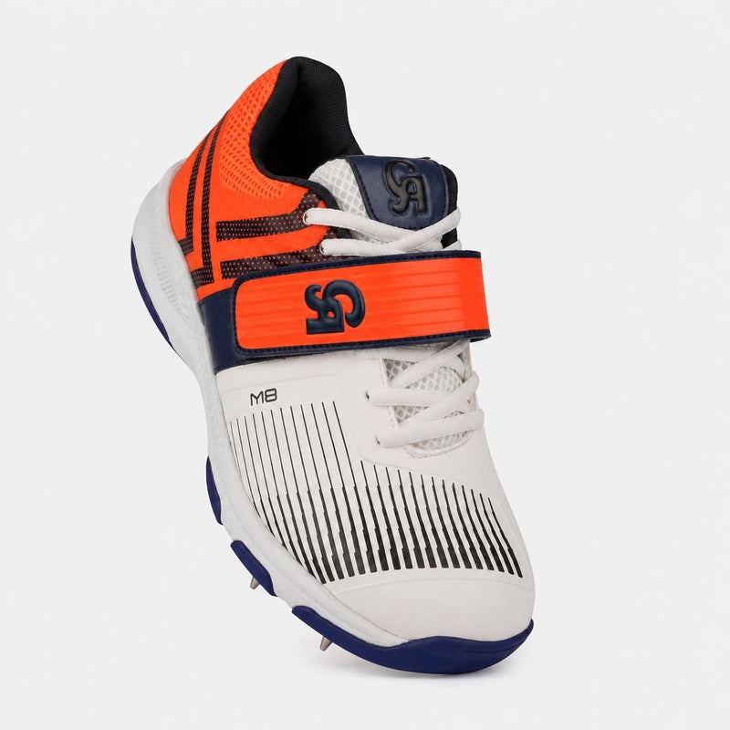 CA Cricket Arabia M8 Spikes White/Orange Cricket Spike Shoes, UK 7 / EU 40 - Image 2
