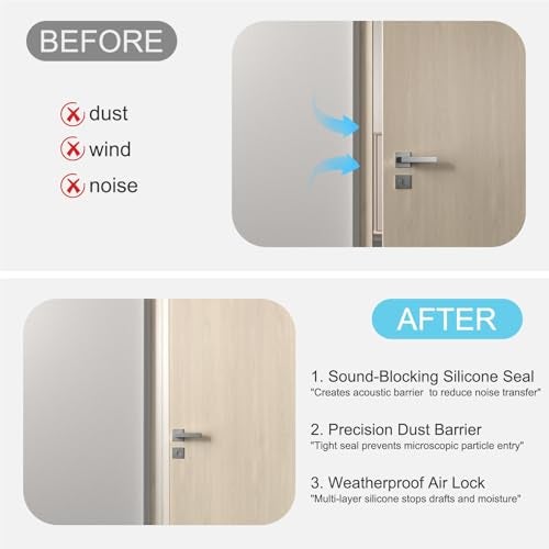 Elvone Heavy-Duty 20 ft x 2 in Weather Stripping, Extra Thick 2mm Door Draft Stopper Silicone Seal Strip for House and Glass Shower Doors for Collision and Side Gaps of Door and Windows, Clear - Image 4