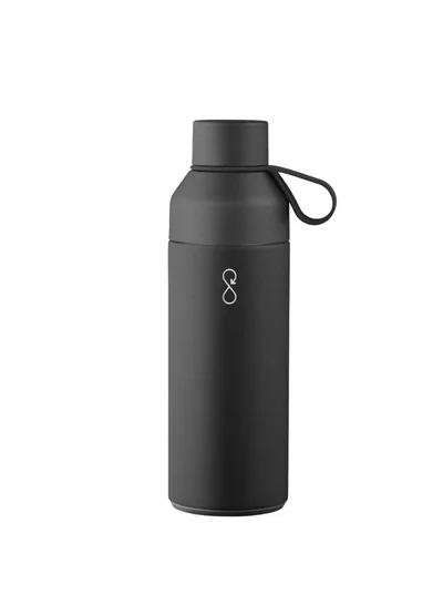 Ocean Bottle Eco-Friendly Stainless Steel Reusable Water Bottle Leakproof BPA Free Dishwasher Safe Double Wall Vacuum Insulated Thermos Flask - Black (500 Ml)