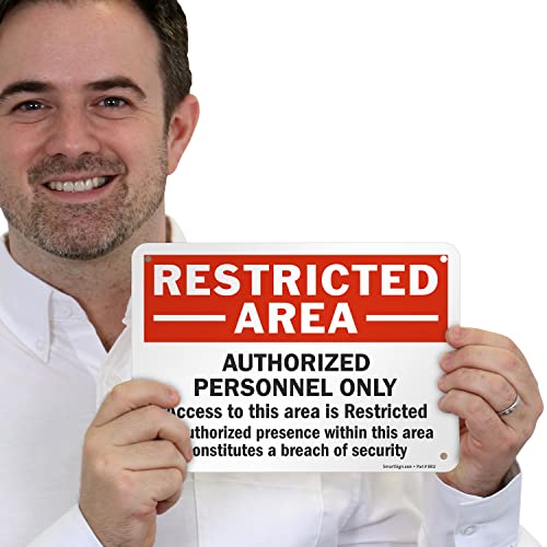 SmartSign - S-7368-AL-10 "Restricted Area - Authorized Personnel Only" Sign | 7" x 10" Aluminum - Image 2