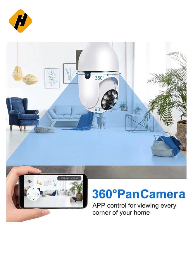 HuHa - 360 Degree Security Cameras Wireless Outdoor, 2.4GHz & 5G WiFi Light Bulb Camera, 1080p Wireless Cameras for Home Security, Indoor Security Camera System, Motion Detection - Image 1