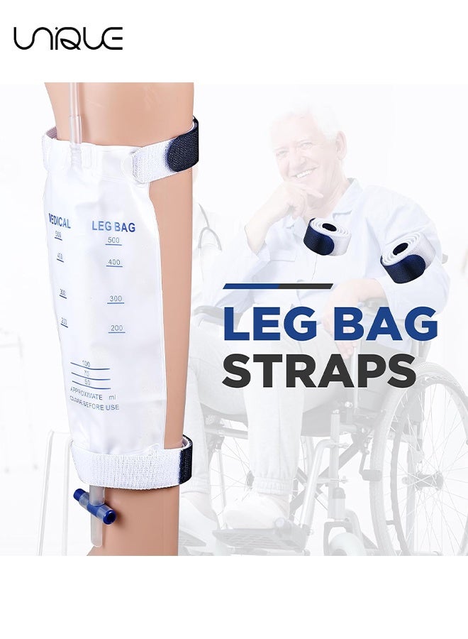 Unique 4 Pcs Leg Bag Straps 23.6'' x 1'' Urine Drainage Bag Strap with Soft Elastic Fabric Comfortable Silicone Grips for Men Women Urine Tube Fix Device Supplies - Image 4