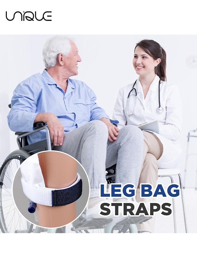 Unique 4 Pcs Leg Bag Straps 23.6'' x 1'' Urine Drainage Bag Strap with Soft Elastic Fabric Comfortable Silicone Grips for Men Women Urine Tube Fix Device Supplies - Image 5