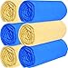 ATZNZIK 6 Pack Shammy Cloth for Car Drying 26x17 Absorbent Chamois Towel for Car Reusable Shammy Towel Chamois Cloth for Car Dust Remove No ScratchSpot Streak Blue and Yellow - Image 2