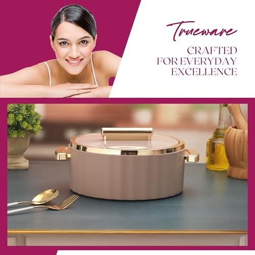 Trueware Sterling Inner Steel Casserole 2000 ML | PU Insulated Matte Polished | BPA Free | Odour Proof | Food Grade| Ideal for Chapatti | Roti | Curd Maker | Thermoware | Hot Pot (Peach, Big) - Image 3