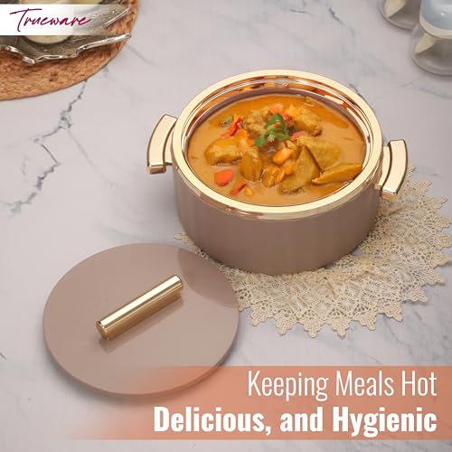 Trueware Sterling Inner Steel Casserole 2000 ML | PU Insulated Matte Polished | BPA Free | Odour Proof | Food Grade| Ideal for Chapatti | Roti | Curd Maker | Thermoware | Hot Pot (Peach, Big) - Image 5