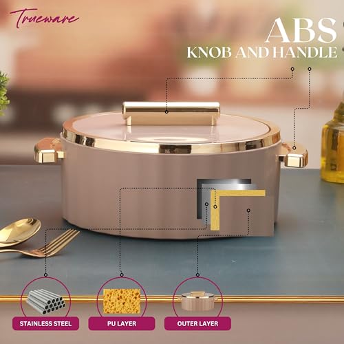Trueware Sterling Inner Steel Casserole 2000 ML | PU Insulated Matte Polished | BPA Free | Odour Proof | Food Grade| Ideal for Chapatti | Roti | Curd Maker | Thermoware | Hot Pot (Peach, Big) - Image 4