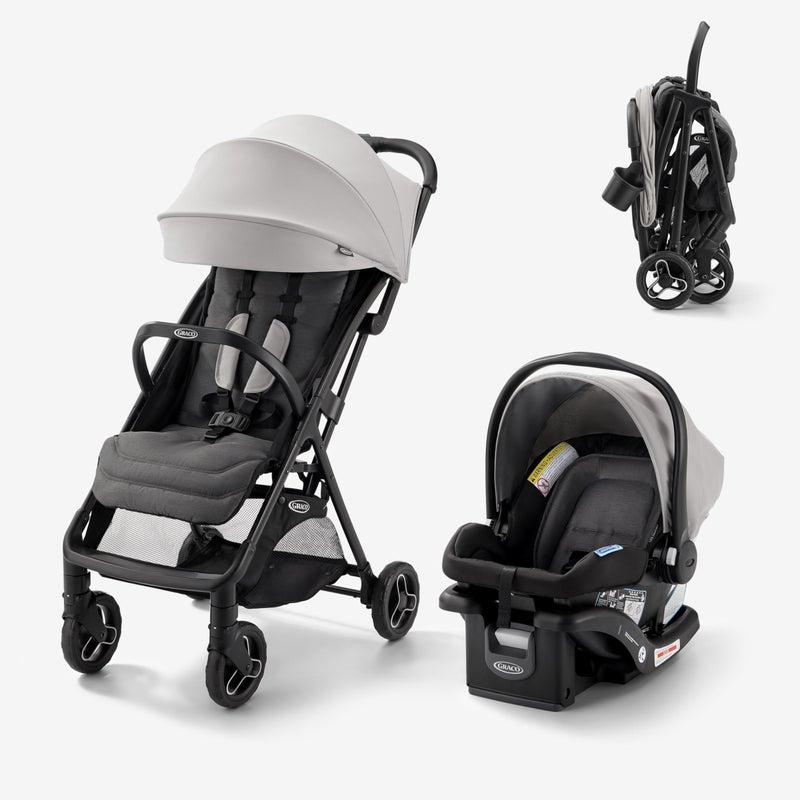GRACO Graco Ready2Jet Travel System Overhead Friendly Compact Travel Stroller with Automatic Fold and SnugRide Infant Car Seat