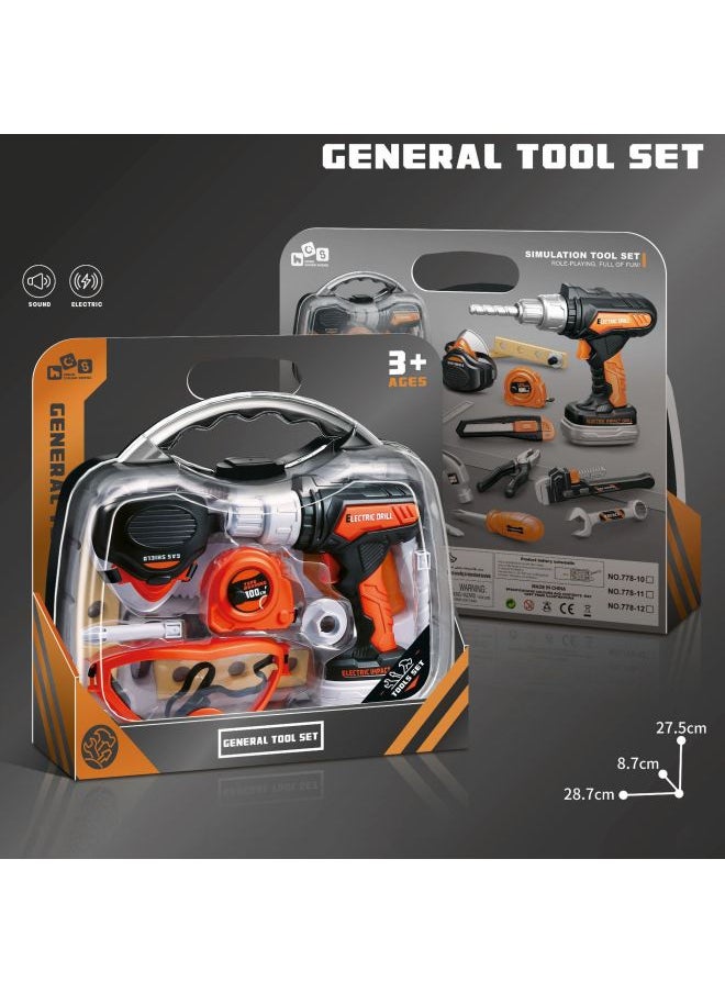 null - Children's Repair Toolbox Toy Boys Play Home Disassembly And Assembly Hands-on Puzzle Simulation Electric Drill Suit-Color:778—71 Angle Grinder Authentic Tool Box Set - Image 1