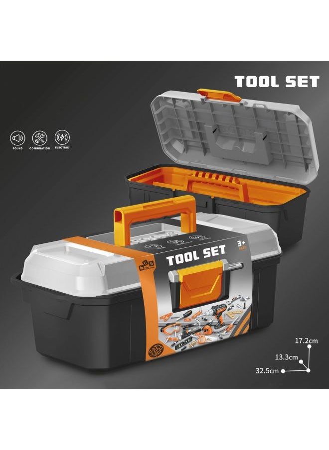 null - Children's Repair Toolbox Toy Boys Play Home Disassembly And Assembly Hands-on Puzzle Simulation Electric Drill Suit-Color:778—71 Angle Grinder Authentic Tool Box Set - Image 1