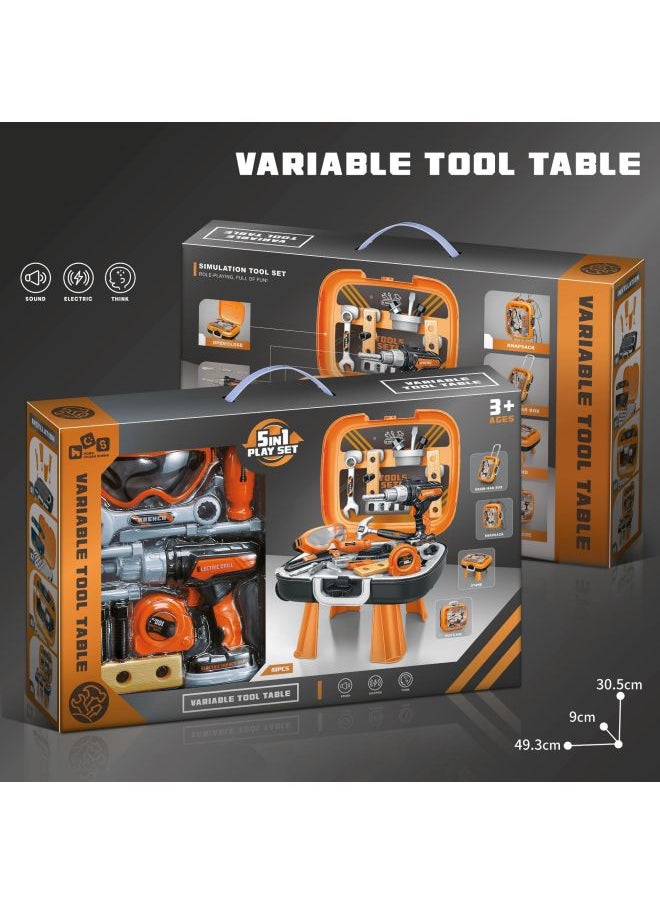 null - Children's Repair Toolbox Toy Boys Play Home Disassembly And Assembly Hands-on Puzzle Simulation Electric Drill Suit-Color:778—71 Angle Grinder Authentic Tool Box Set - Image 1