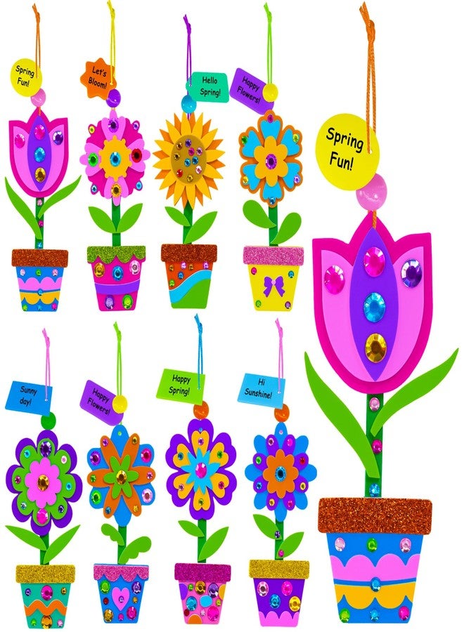 Winlyn 24 Sets Potted Flower Craft Kits DIY Potted Flower Ornaments Decorations Tulip Sunflower Foam Stickers Arts and Crafts for Kids Classroom Activities Birthday Spring Summer Camping Party Favors - Image 3
