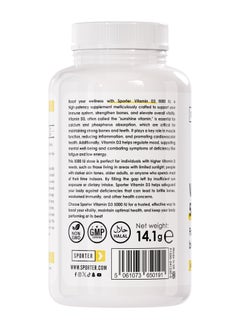 SPORTER Sporter Vitamin D3 – 5000 IU | 60 Softgel Capsules | High Potency | Supports Bone, Muscle & Immune Health | Promotes Mood & Energy | Non-GMO | Gluten-Free | Dietary Supplement  - Image 3
