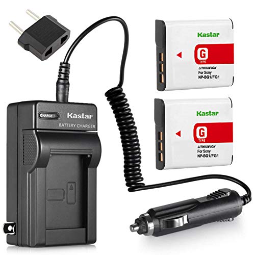Kastar Battery (2-Pack) and Charger for Sony NP-BG1, NP-FG1 and Cyber-shot DSC-W120, W220, W150, DSC-H3, H7, H9, H10, H20, H50, H55, H70, HX5V, HX7V, HX9V, HX10V, HX30V - Image 1