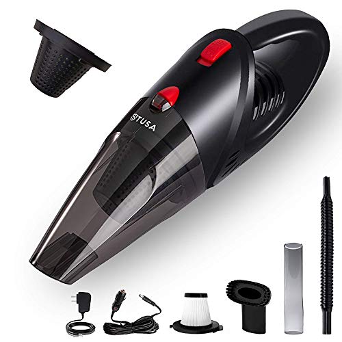 Tusa Cordless Vacuum Cleaner for Car & Home | 2X Powerfull Suction, Dual Mode Battery 6000mAh & 12V DC Car Port | High Power Portable Lightweight Wireless Vacuum, Rechargeable (V1) (Black) - Image 1