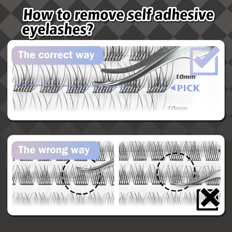 WONSIS Self Adhesive Eyelashes, 156 Pcs Self Adhesive Eyelash Clusters, No Glue Needed, Invisible Strip Tape - Longer Lasting, No Sticky Residue Pre Glued Eyelashes (Natural-Mixed)â€¦ - Image 5