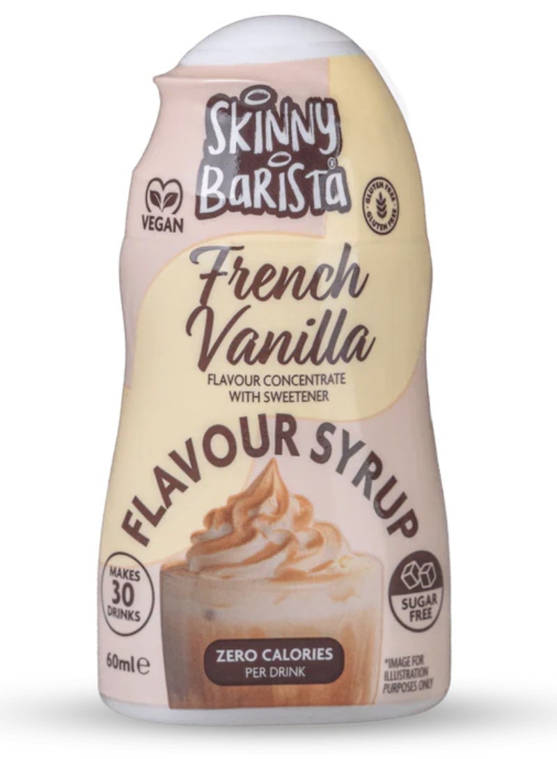 The skinny food co. Barrista Shot Syrup Concentrate Low Calorie- 60 Ml French Vanilla - Image 1
