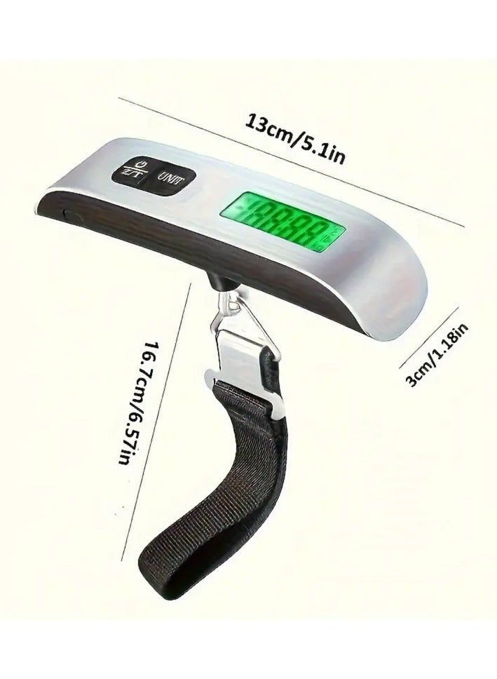 ميزان رقمي محمول لوزن الأمتعة بشاشة LCD أسود/فضي - Image 2