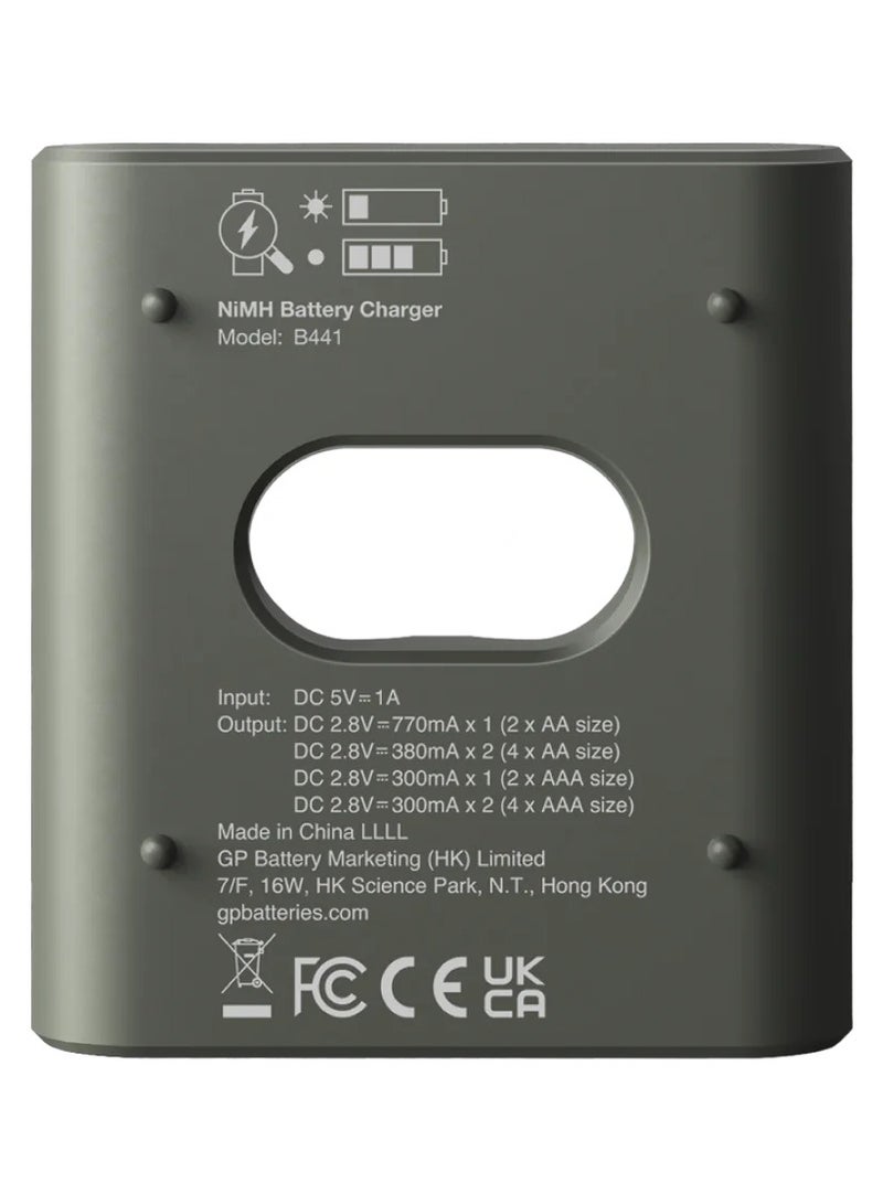 GP Batteries RECYKO USB Charger Model GP B441 Including 4 x Recyko AA 2100 mAh Battery and USB Docking Station,4 Ready to use batteries included - Image 3