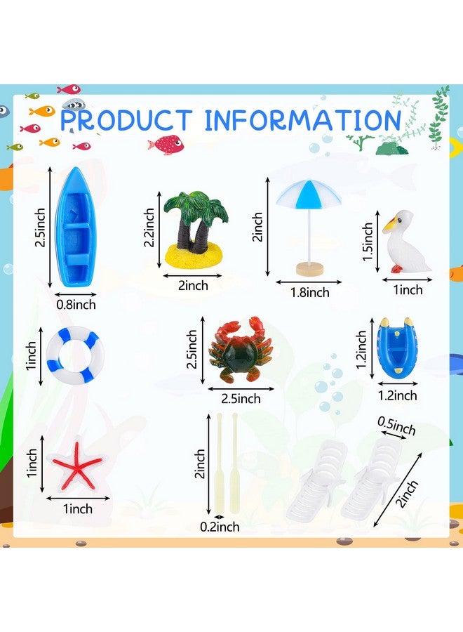 Minatee 50 Pcs Hawaiian Beach Cake Topper Decoration Chair Umbrella Boat Surfboard Summer Ocean Palm Tree Cake Toppers Tropical Beach Theme Party Supplies For Pool Party Birthday Wedding Baby Shower - Image 3