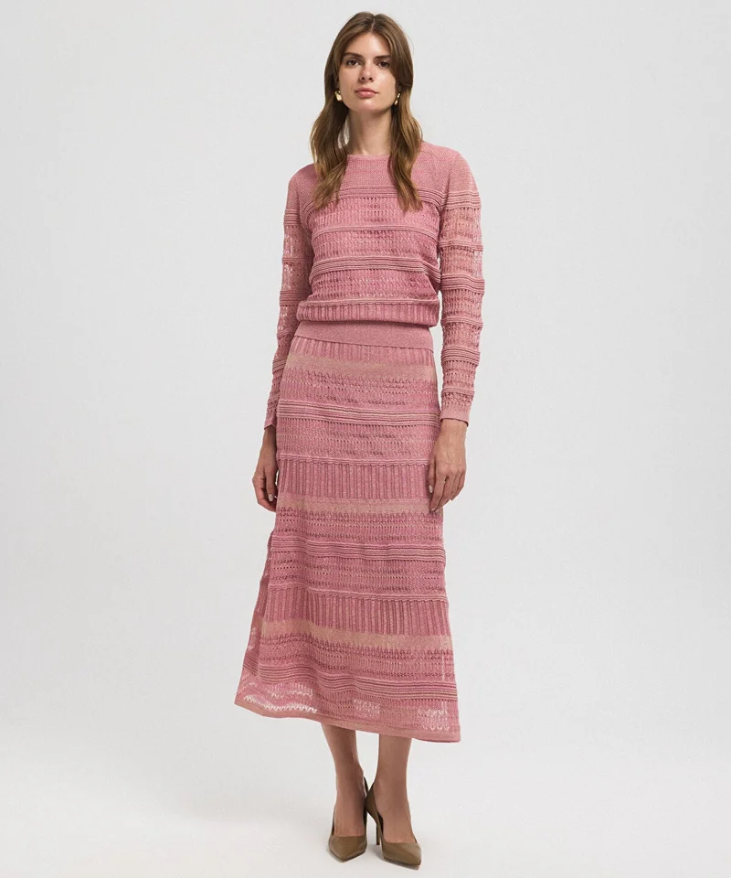 ابيكول Contrast Textured Knit Sweater