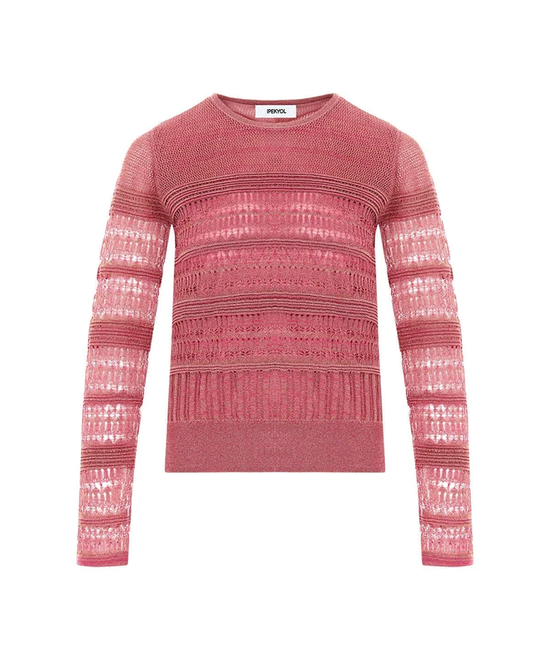 Ipekyol  Contrast Textured Knit Sweater for Women | Best Price UAE