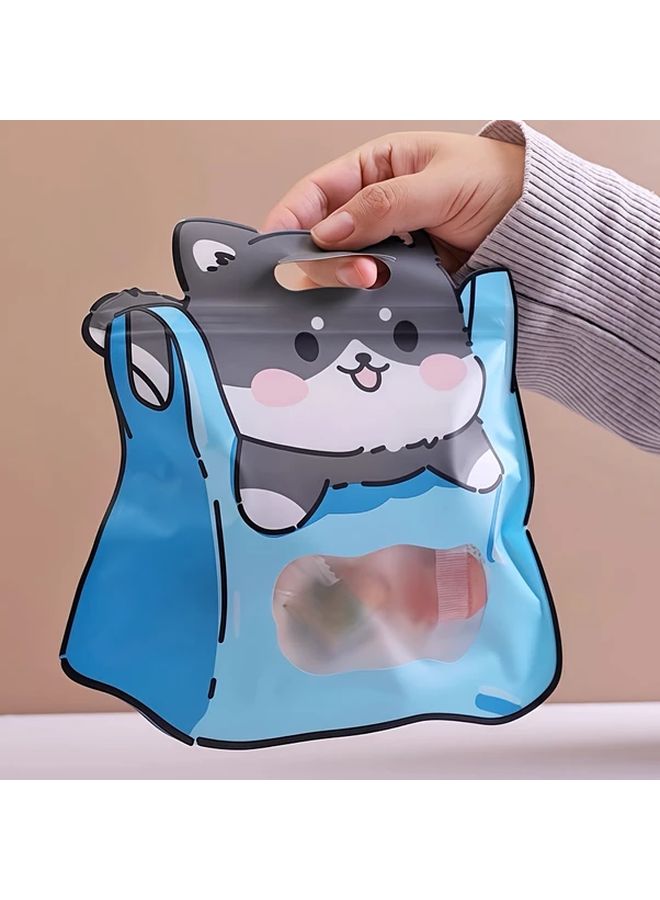 12 Pcs Blue Dog Plastic Party Favor Bags Sturdy Gift Bags For Birthdays Weddings Christmas Home Pet Supplies Treat Bags Festive Playful Design 7.87 X 8.27 Inch Size S - Image 4