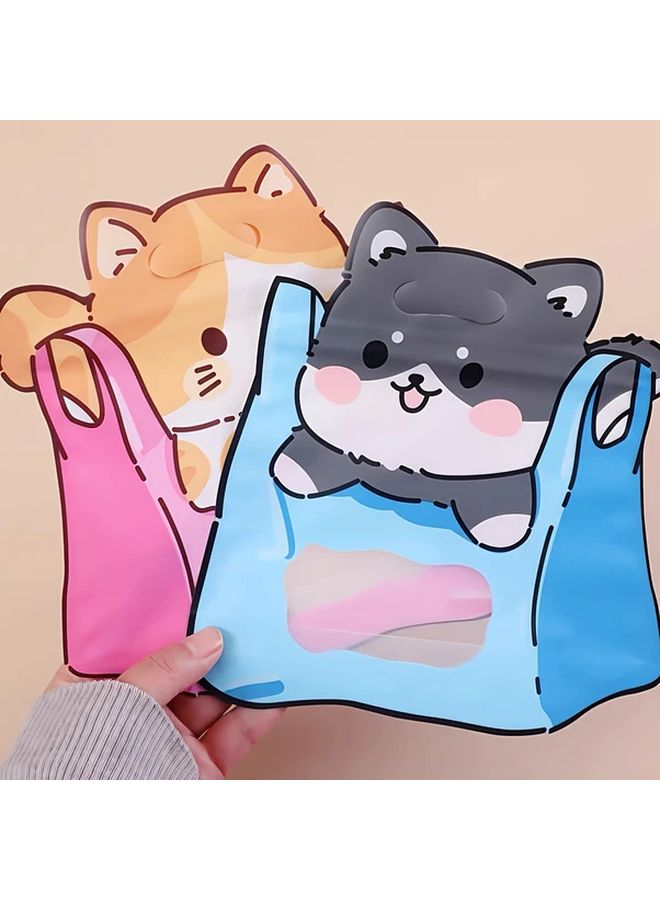 12 Pcs Blue Dog Plastic Party Favor Bags Sturdy Gift Bags For Birthdays Weddings Christmas Home Pet Supplies Treat Bags Festive Playful Design 7.87 X 8.27 Inch Size S - Image 1