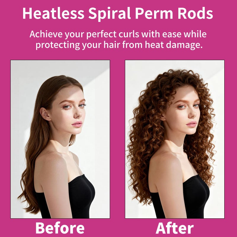 VinBee 112 Pcs Spiral Curlers for Natural Hair,Spiral Perm Rods for Long Hair,Short & Long Heatless Curlers,Barber Hairdressing Rollers and Plastic Salon Kitâ€“Women's and Young Ladies' - Image 4