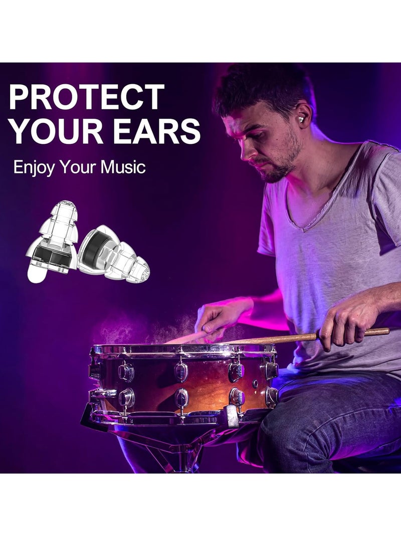 Arabest 2 Pairs High Fidelity Concert Earplugs, Earplugs for noise reduction, for Concerts Musicians, 24db Advanced Filter Technology Ear Protection for Music Festivals, DJ's, Drummers （Black）  - Image 5