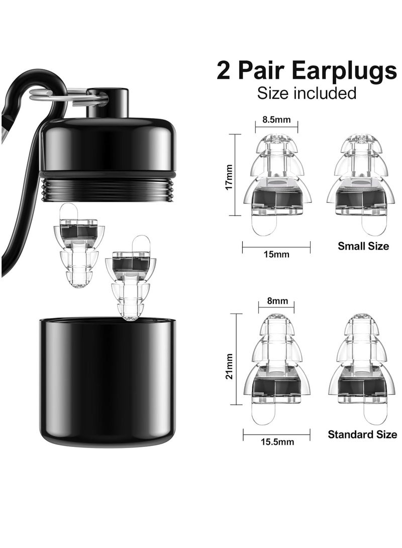 Arabest 2 Pairs High Fidelity Concert Earplugs, Earplugs for noise reduction, for Concerts Musicians, 24db Advanced Filter Technology Ear Protection for Music Festivals, DJ's, Drummers （Black）  - Image 2