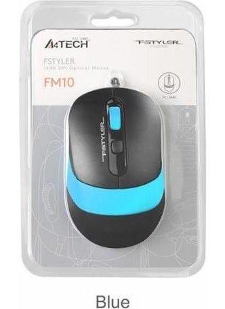 A4TECH A4 TECH FM10 USB 1600dpi Optic Black/Blue Mouse  - Image 2
