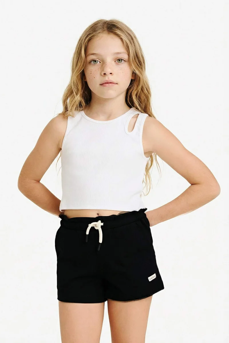 Defacto Girl Elastic Waist Printed Shorts