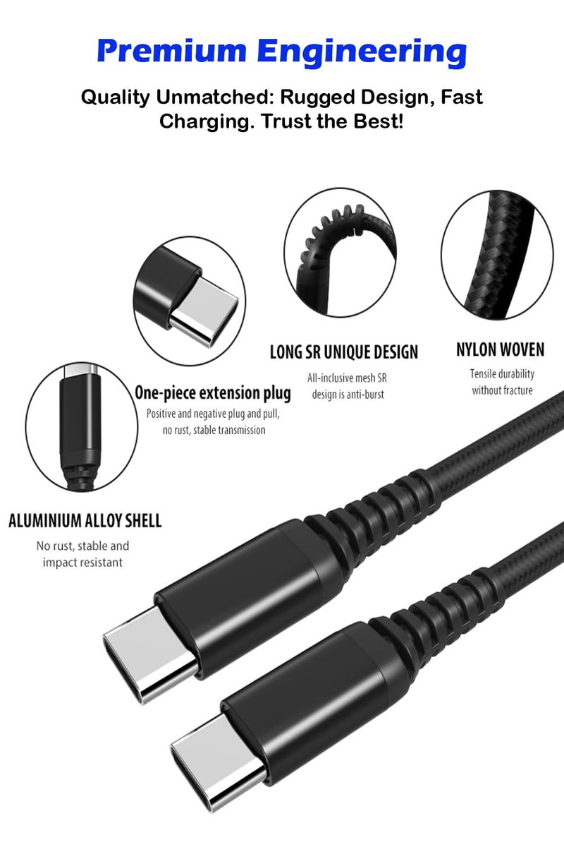 tekSonic USB Type C to USB C 60W PD Cable 6.6ft/2m, [10 Pack] Bulk USB TypeC Fast Charger Cord Compatible with MacBook Pro, iPad mini 6, iPad Air 4, iPad Pro, Galaxy S23 S21 Ultra Note 20, Pixel - Image 5