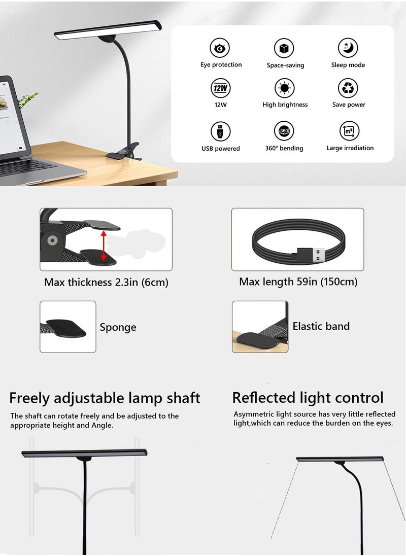 LOOPITYS - LED Desk Lamp for Office Home  EyeCaring Architect Task Lamp 30 Lighting Modes Adjustable Flexible Gooseneck Clamp Light for Workbench Drafting Reading Study English instruction manual - Image 1