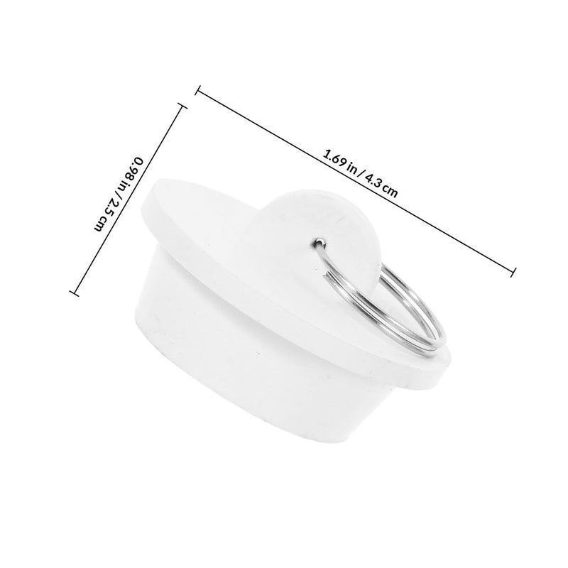 Rubber Sink Stopper 1 3 8 Inch White Bathtub Drain Plug With Pull Ring For Kitchen And Bathroom Sink - Image 3