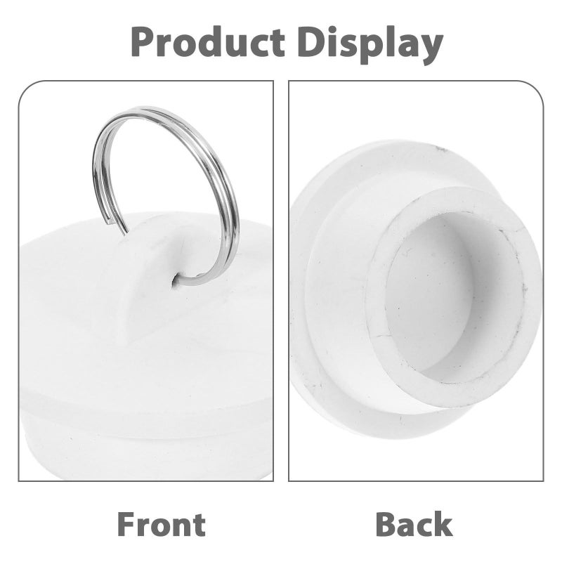 Rubber Sink Stopper 1 3 8 Inch White Bathtub Drain Plug With Pull Ring For Kitchen And Bathroom Sink - Image 4