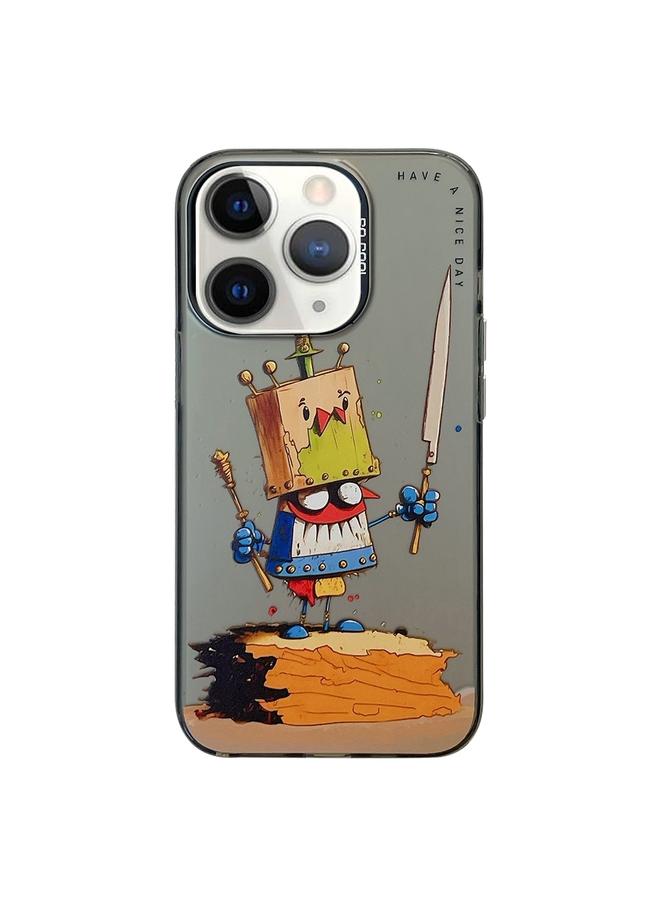 اس-توب جراب لهاتف iPhone 11 Pro Max بنمط حيواني من سلسلة لوحات زيتية من البولي كربونات + جراب هاتف من مادة TPU - Image 1