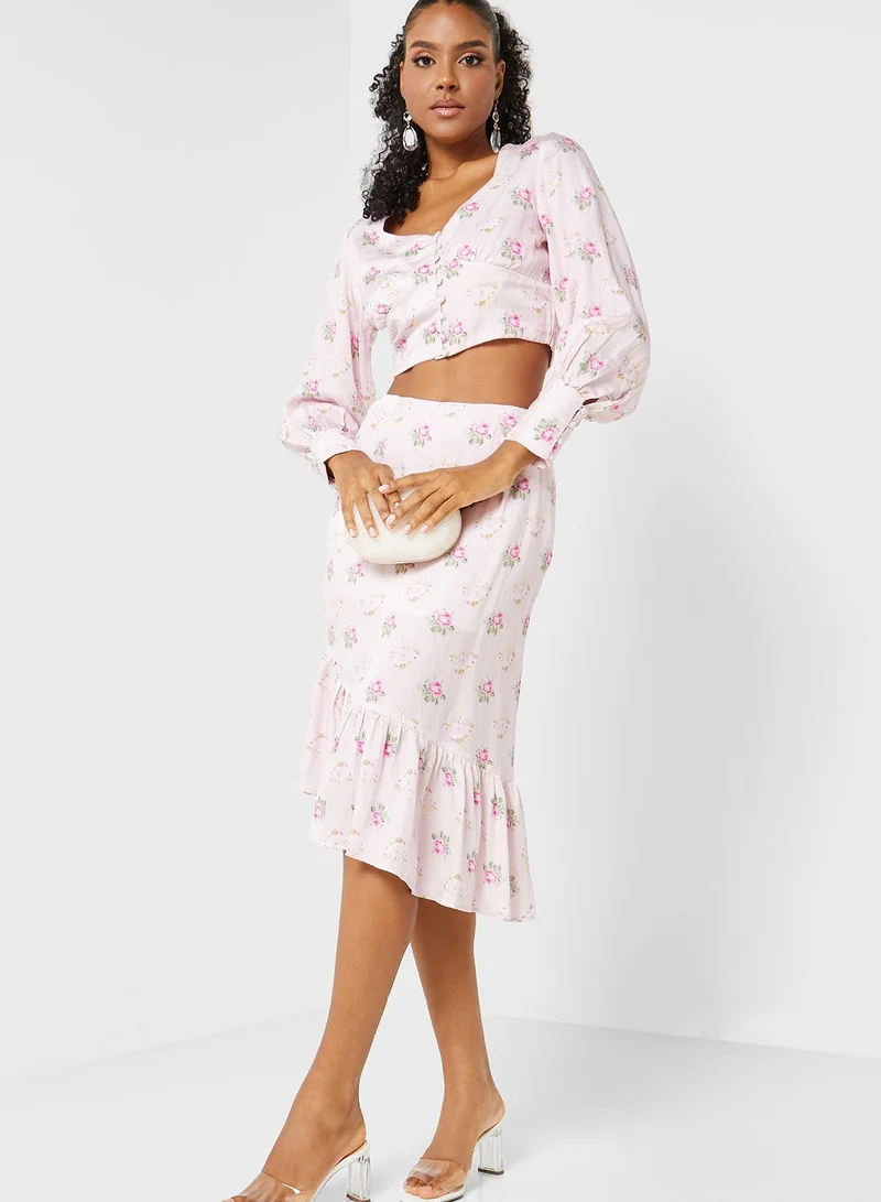 That’s My Gal Puff Sleeves Crop Top & Skirt Set