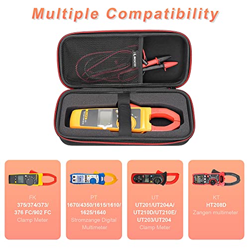 RLSOCO Carrying Case for Fluke 374/375/376FC/376/902/902 FC True-RMS Clamp Meter & Works with KAIWEETS Digital Clamp Meter HT208A/HT208D (Case Only) - Image 3