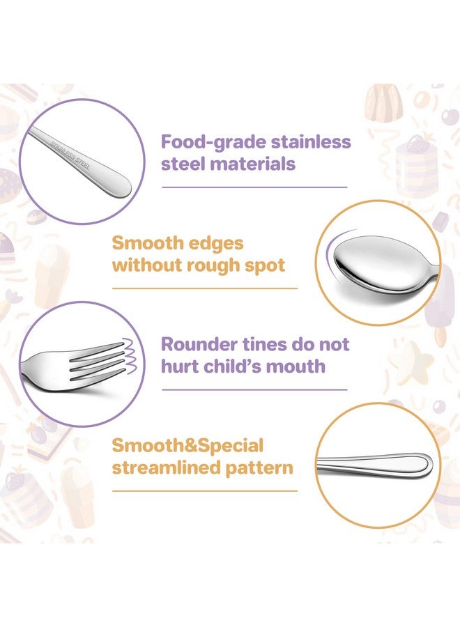 HaWare Toddler Utensils, 10-Piece Stainless Steel Toddler Silverware Sets Includes Spoons and Forks, Food-grade Children and Kids Eating Utensils for Self Feeding, Safety & Non-Toxic, Dishwasher Safe - Image 3