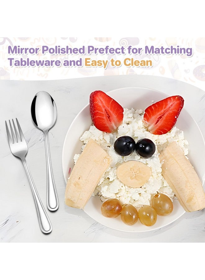 HaWare Toddler Utensils, 10-Piece Stainless Steel Toddler Silverware Sets Includes Spoons and Forks, Food-grade Children and Kids Eating Utensils for Self Feeding, Safety & Non-Toxic, Dishwasher Safe - Image 4