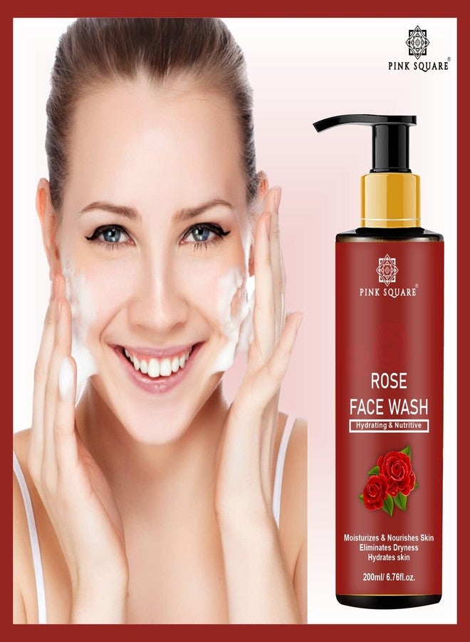 Pink Square Rose Face Wash | Facial Cleanser for both Men & Women | Deep Face Cleansing for all Skin Types 200 ML - Image 3
