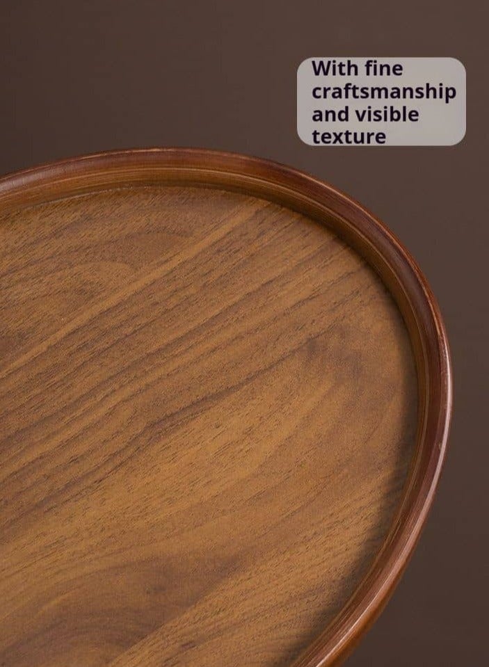 بيتلا صينية تقديم خشبية بيضاوية، صينية قهوة وشاي مزخرفة لتقديم الوجبات الخفيفة وتنظيم الطاولة والديكور، مقاس 36 × 26 × 2.3 سم - Image 5