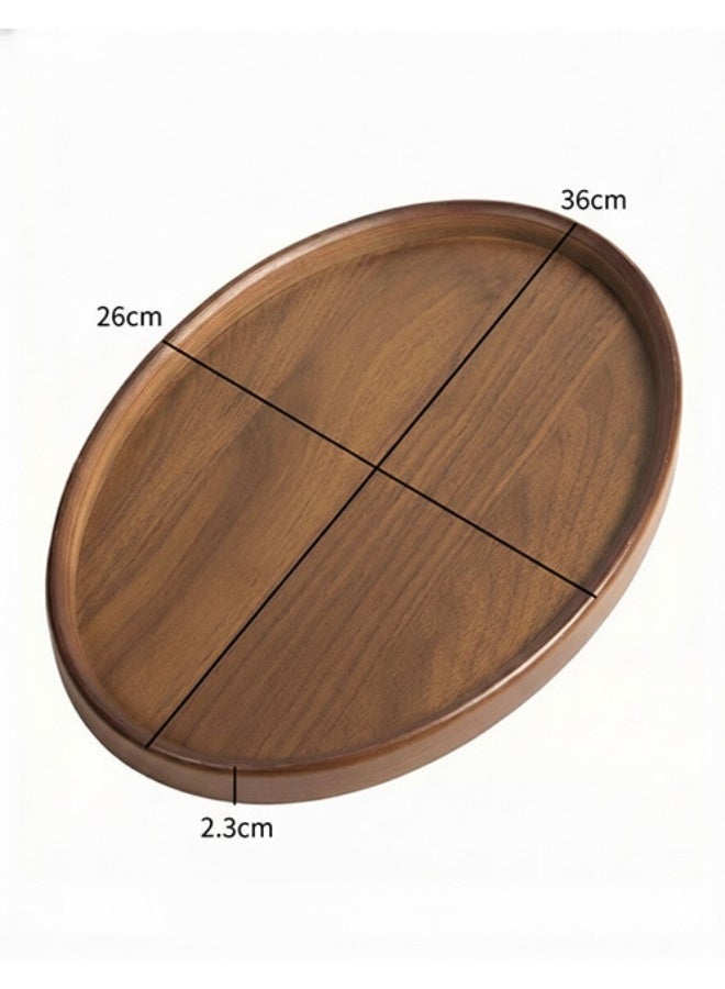 بيتلا صينية تقديم خشبية بيضاوية، صينية قهوة وشاي مزخرفة لتقديم الوجبات الخفيفة وتنظيم الطاولة والديكور، مقاس 36 × 26 × 2.3 سم - Image 2