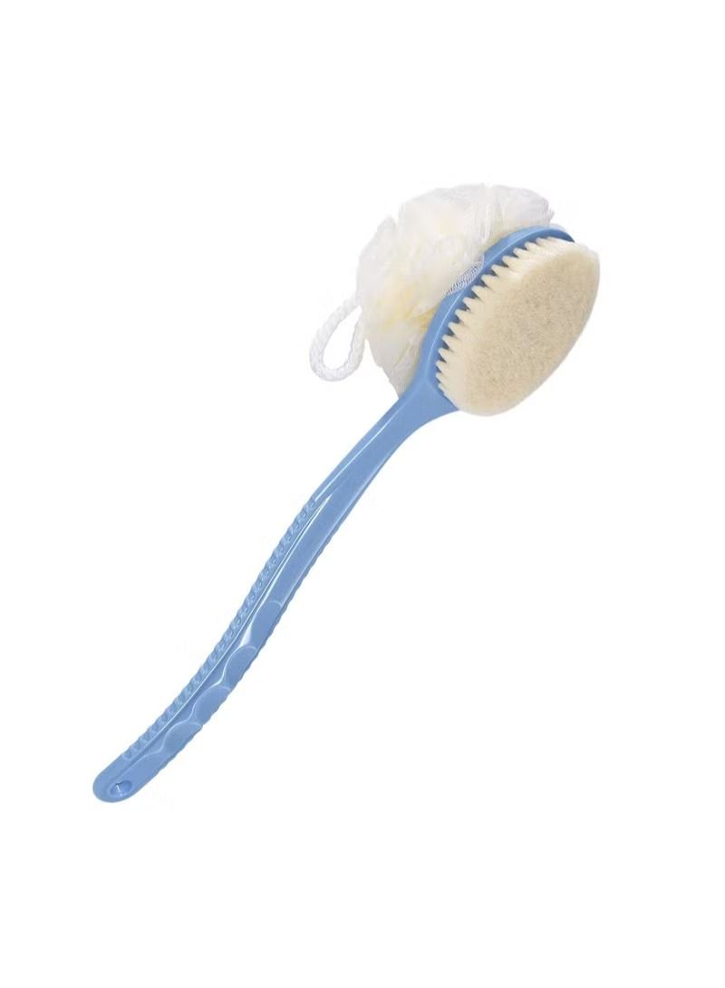 Back Scrubber Mesh Sponge Bath Brush with Curved Long HandleMaterial: Nylon shower brush is made of material that is durable. - Image 1